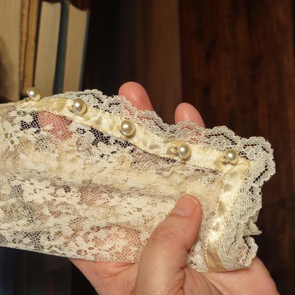 Jessica McLintock Gunnies Victorian Corset  Style Lace Pearl Button Blouse - Picture 4 of 11